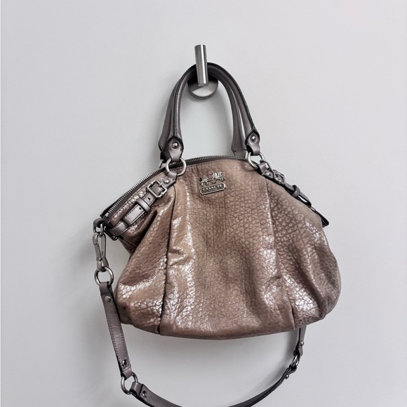 Coach Metallic Tan Leather Hobo Bag - Picture 11 of 16